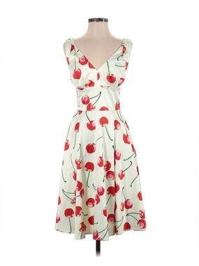 Tatyana Cherry Print Retro Swing Dress, Size 4X